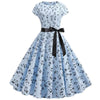 Vintage Blue Music Flared Dress