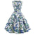 Blue Flowers Vintage Flared Dress