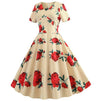 Vintage Flare Dress Yellow Flowers