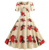 Vintage Flare Dress Yellow Flowers