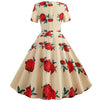 Vintage Flare Dress Yellow Flowers