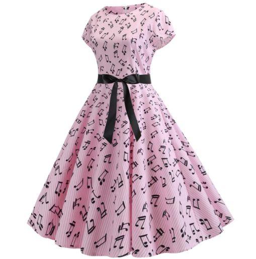 Music Rose Vintage Flare Dress