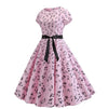 Spring Pink Vintage Flare Dress