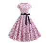 Spring Pink Vintage Flare Dress