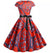 Flared Vintage Dress Red Flowers