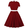 Fifties Red Dress With Peter Pan Collar