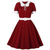 Fifties Red Dress With Peter Pan Collar