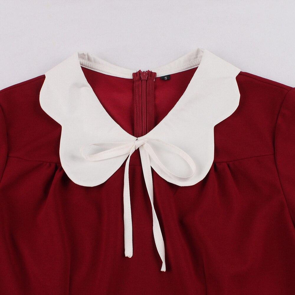 Fifties Red Dress With Peter Pan Collar