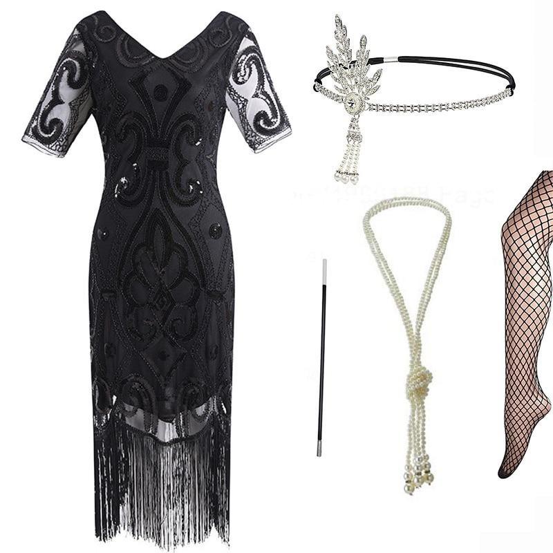 Black 20s Flapper Dress