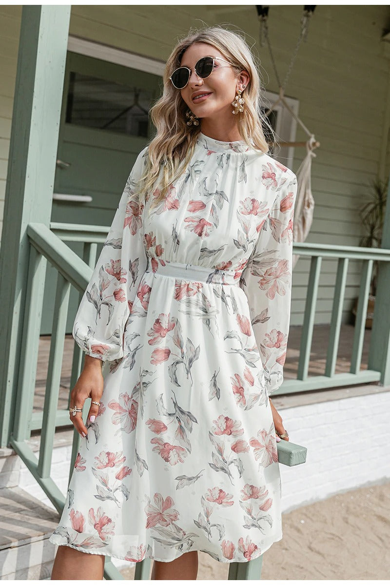 Vintage Pink Flower Dress