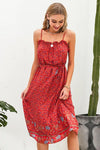 Vintage Red Floral Dress
