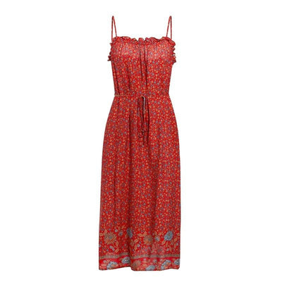 Vintage Red Floral Dress