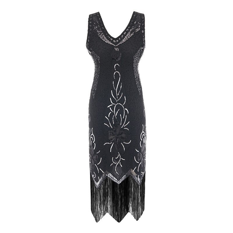 Gatsby Dress - Charleston Black Silver