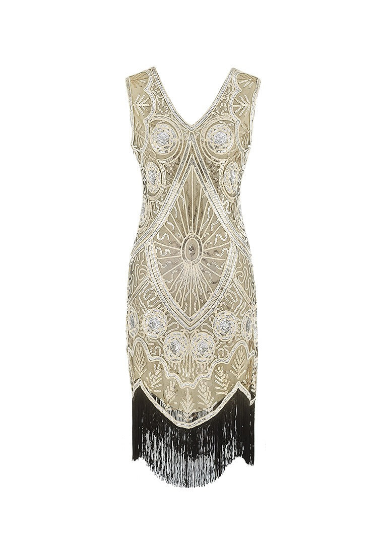 Short Beige Gatsby Dress