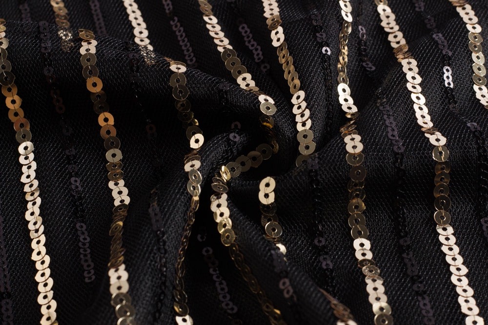 Black And Gold Short Gatsby Dress