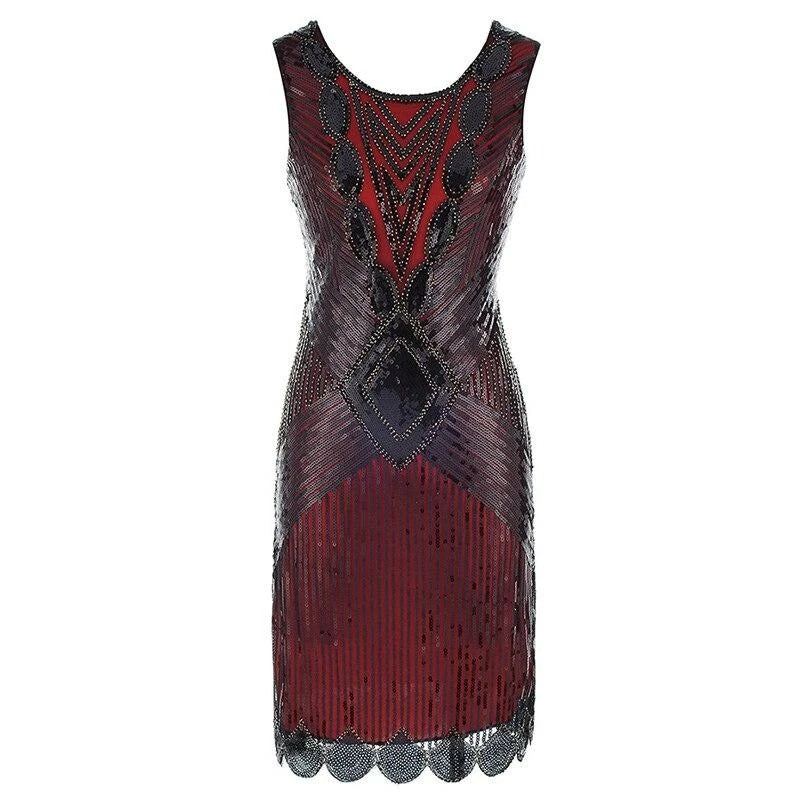 Short Red And Black Gatsby Dress
