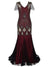 Burgundy Haute Couture Long Gatsby Dress