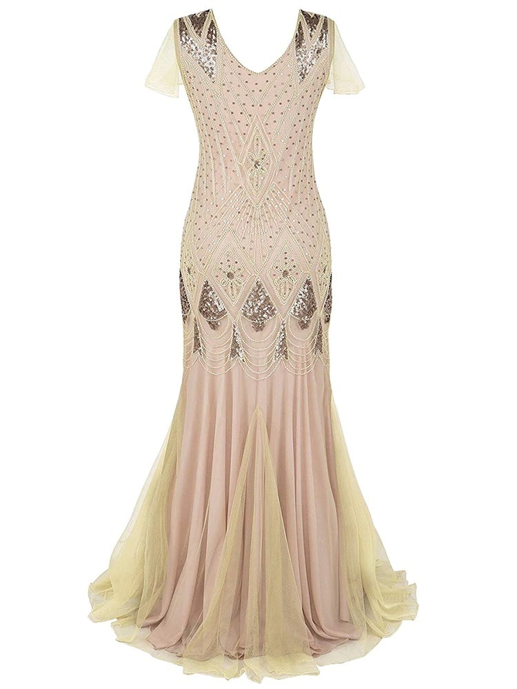 Ivory Haute Couture Long Gatsby Dress