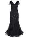Black Haute Couture Long Gatsby Dress