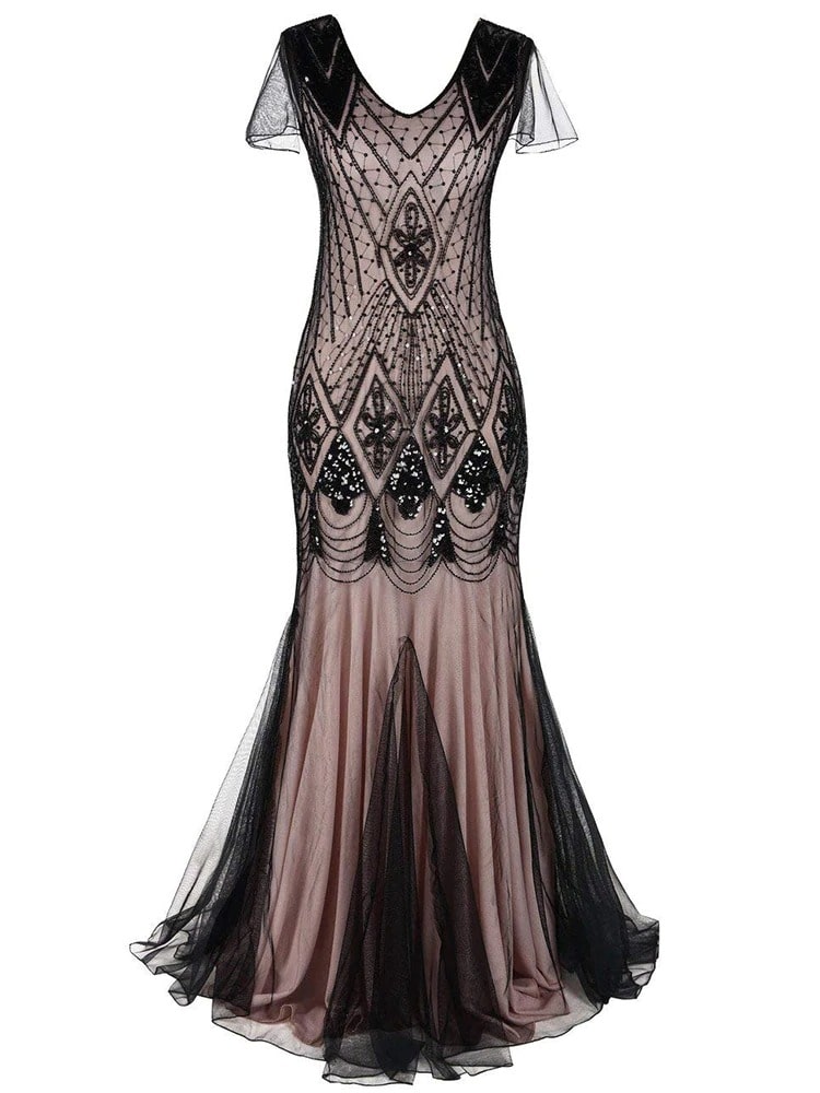 Pink Haute Couture Long Gatsby Dress