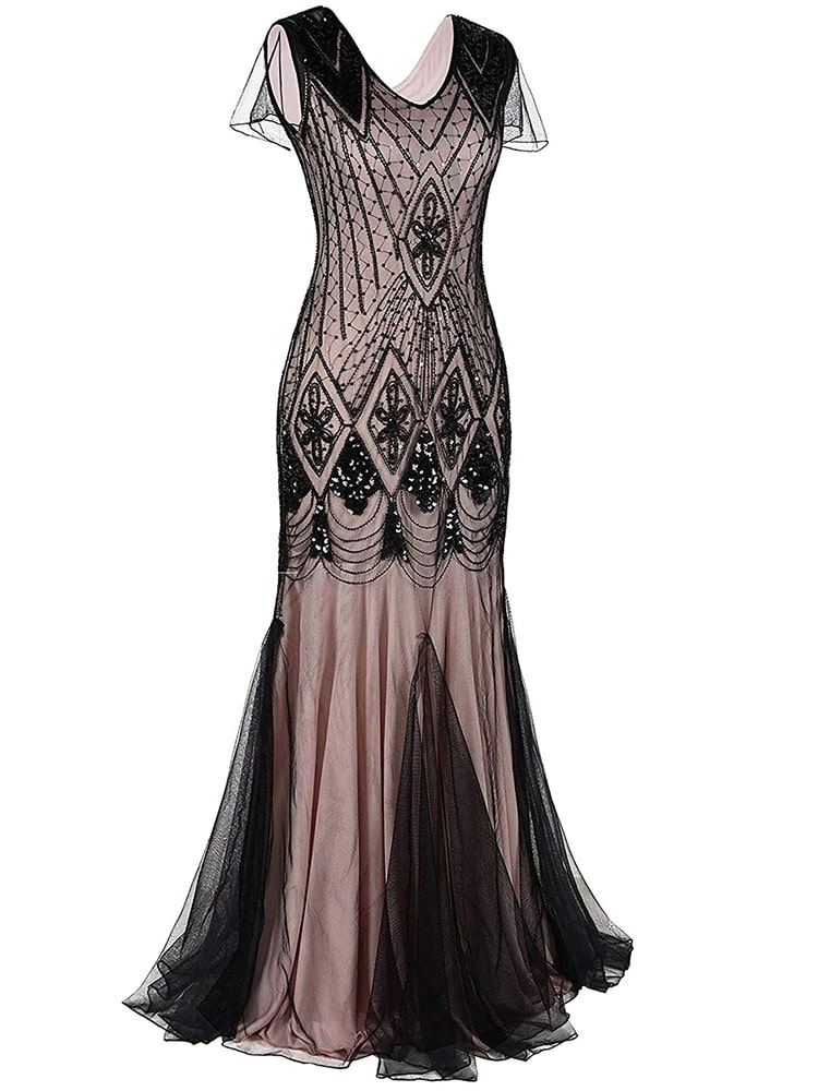 Pink Haute Couture Long Gatsby Dress