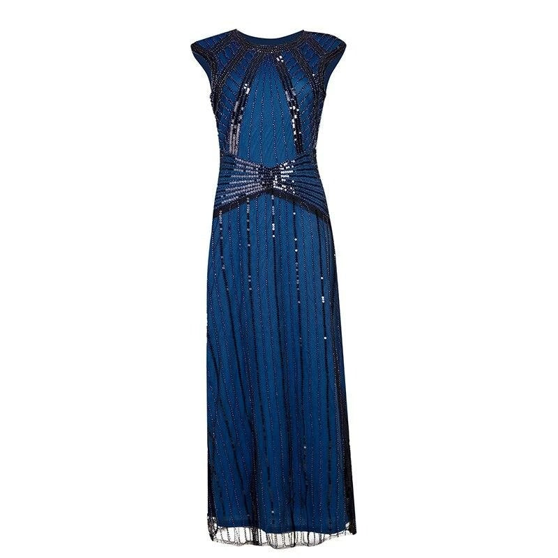 Chic Navy Long Gatsby Dress