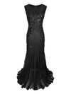 Long Gatsby Dress - Retro Chic Black