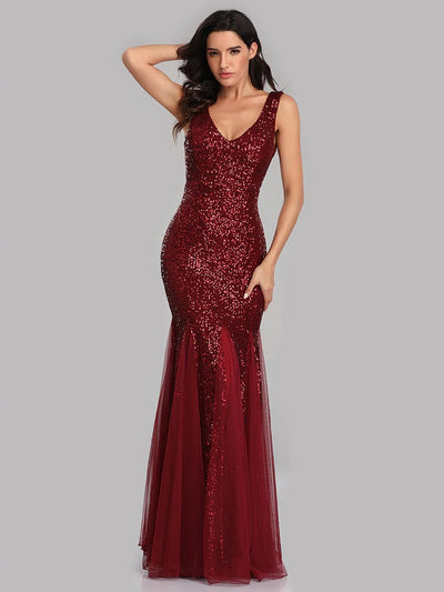 Gatsby Wedding Dress - Burgundy