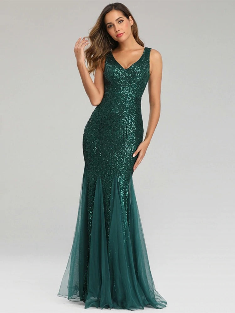 Emerald Green Wedding Gatsby Dress