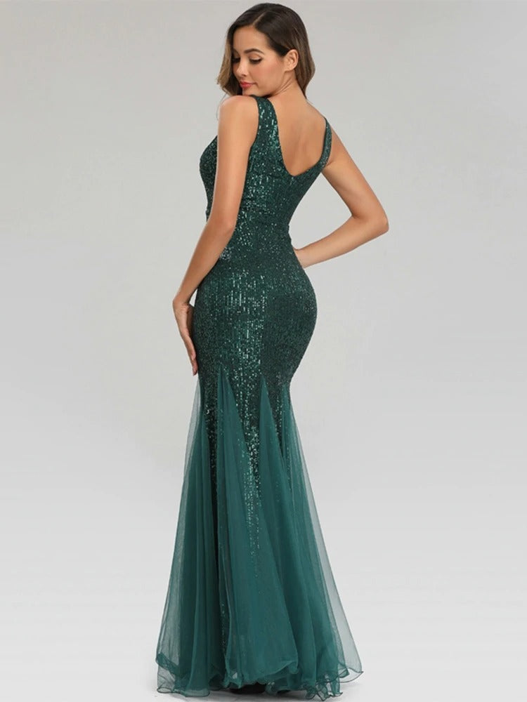 Emerald Green Wedding Gatsby Dress
