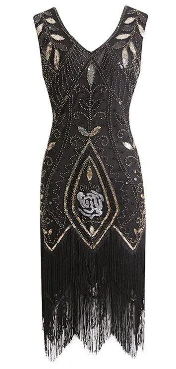 Black Feather Gatsby Dress
