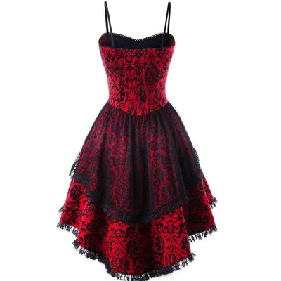 Vintage 1950s Gothic Dress Red