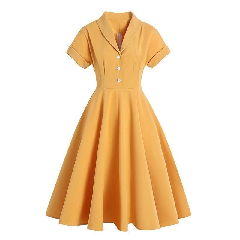 50s Yellow Dress