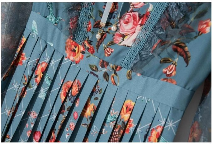 Mint Vintage Floral Maxi Dress