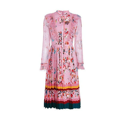 Pink Vintage Floral Maxi Dress
