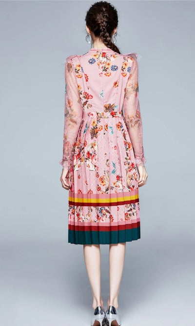 Pink Vintage Floral Maxi Dress