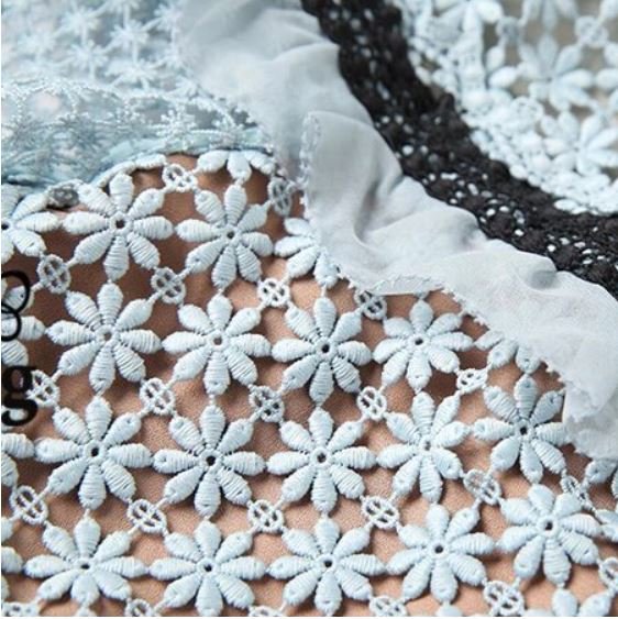 Blue Vintage Ruffle Long Dress