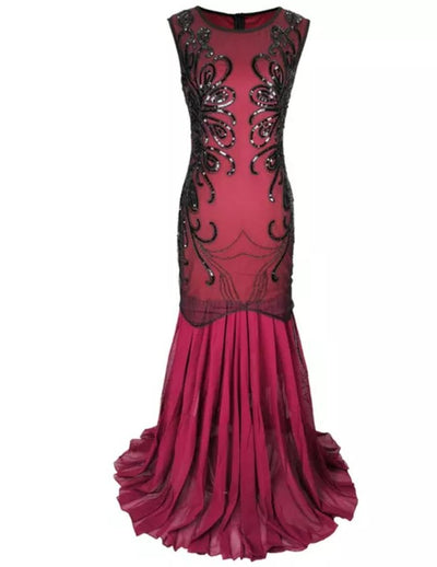 Red 20s Maxi Dress