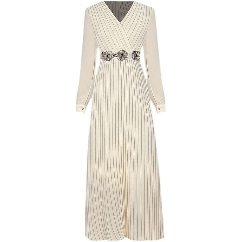 Beige 1940s Maxi Dress