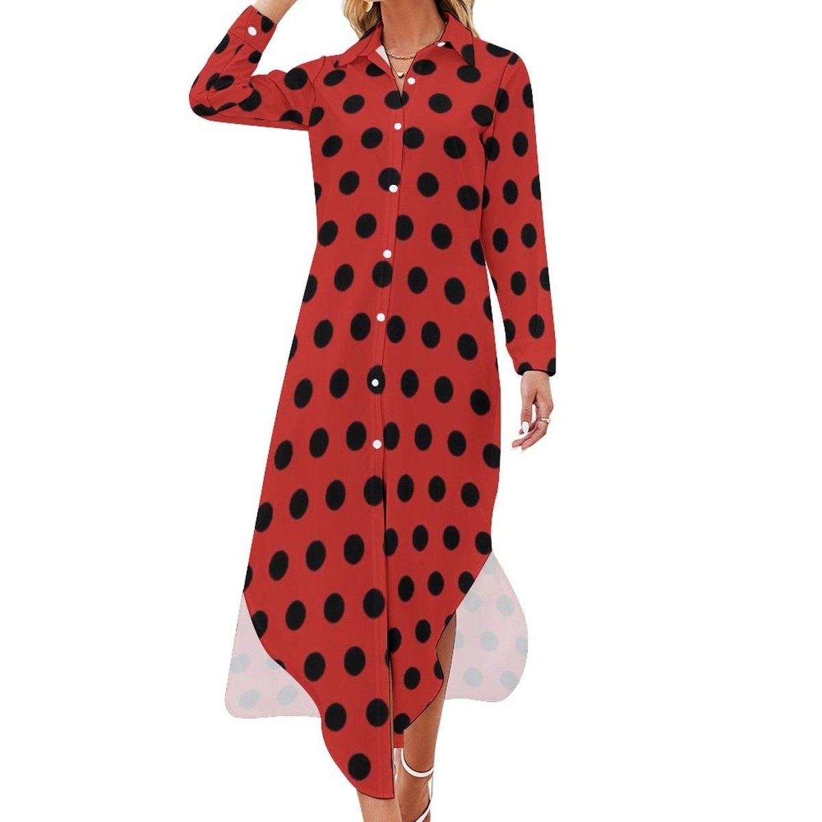 70s Long Polka Dot Dress