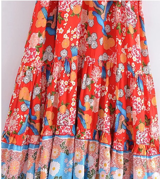 70s Floral Long Dress
