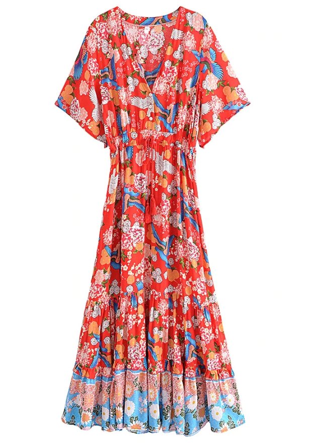 70s Floral Long Dress