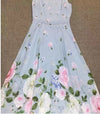 Vintage Floral Maxi Dress Blue