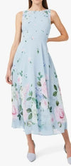 Vintage Floral Maxi Dress Blue
