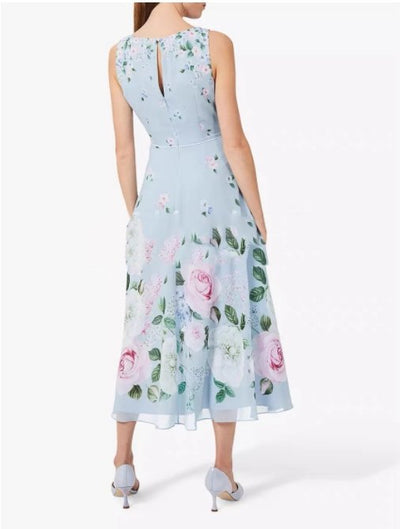 Vintage Floral Maxi Dress Blue