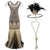 20s Style Long Dress Beige