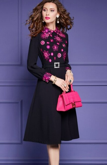 Long Vintage Floral Dress