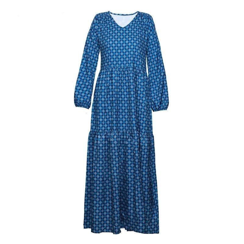 Vintage Maxikjole Blå