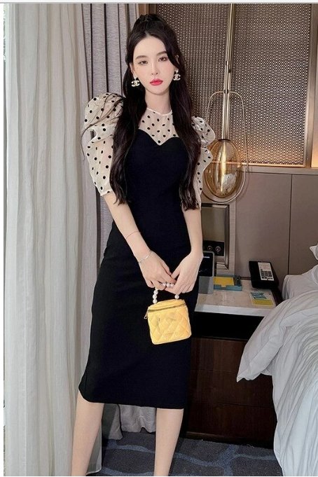 Vintage Polka Dot Midi Dress