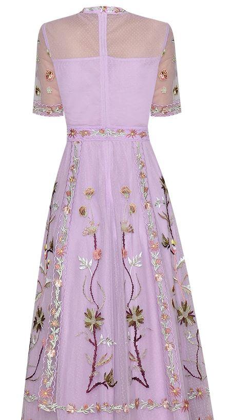 Mid-Length Dress Year 30 40 Purple